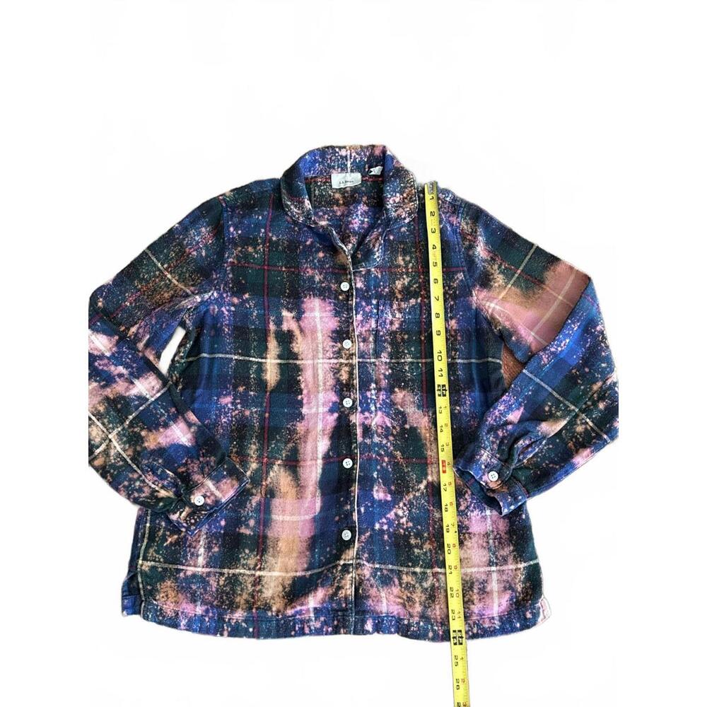 Upcycled and Distressed Button-Up Flannel Shirt | Size XS | OOAK - Picture 2 of 6